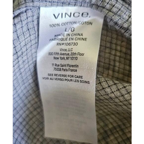 Vince Long Sleeve Blue Button Down Shirt Heather Coastal 100% Cotton Retail $228 - Picture 7 of 13